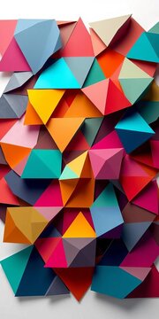 Interconnected geometric shapes in contrasting colors, design, backgrounds