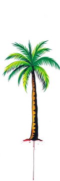 Summer Icon Spray Painted Graffiti Sprayed with Palm Tree Isolated on White Background, isolated object, spray paint