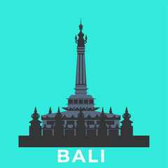 Obraz premium Bali monument travel illustration 