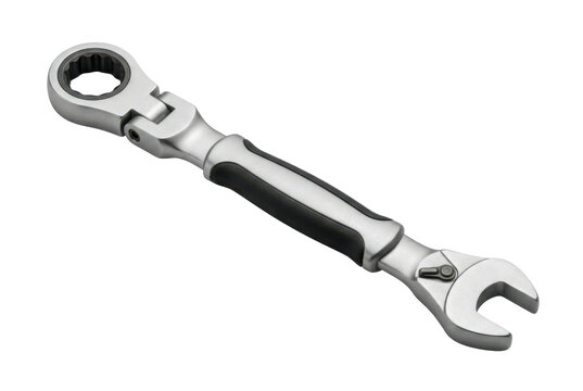 Flexible head ratcheting wrench with open end for mechanical repair