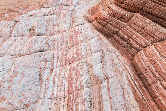 Layered sandstone formation at Candy Cliffs in Utah