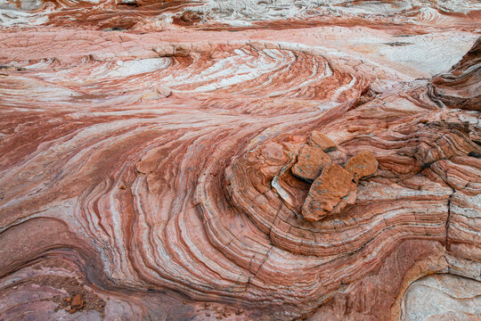 Layered sandstone formation at Candy Cliffs in Utah