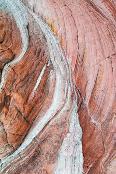 Layered sandstone texture at Candy Cliffs in Utah