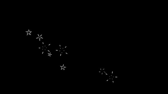 White Sparkle Bursts Isolated Animation,Twinkling Star Explosion Alpha Channel Loopable Celebration Overlay Social Media Motion Design Element