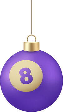 Stylized 8-Ball Christmas Bauble