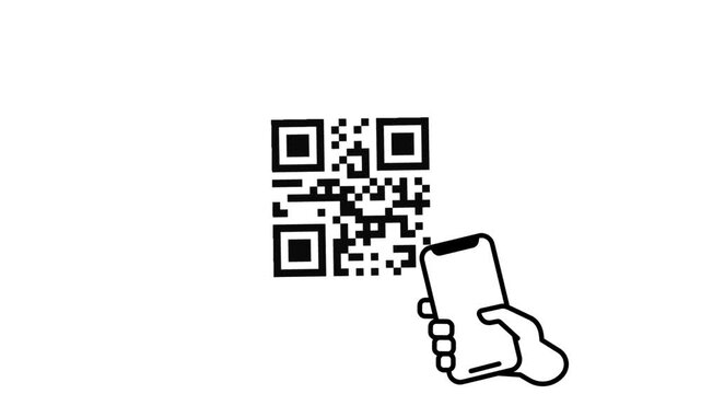 Buy Now Call to Action Text with Smartphone Scanning QR Code and Celebration Animation