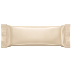 Fototapeta premium Blank Matte Gold Snack Bar Flow Wrap Packaging Mockup Isolated on Black