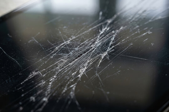 Cracked screen of a modern tablet device