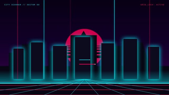 Immerse your projects with this high‑resolution 4K cyberpunk laser city scan motion graphic, perfect for futuristic UI, game loading screens, or cinematic backgrounds.