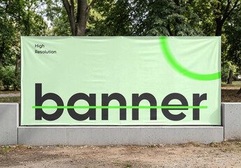 Street Fence Banner PSD Mockup Template