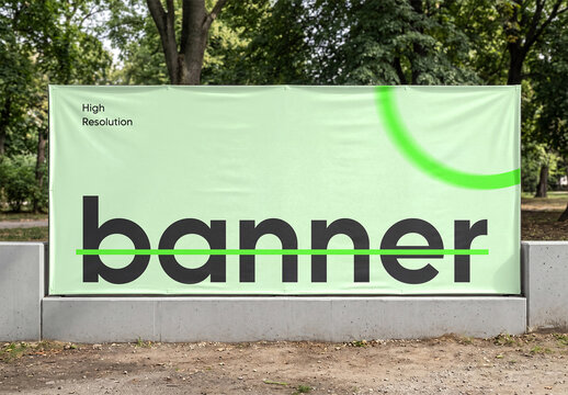 Street Fence Banner PSD Mockup Template