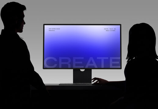 Desktop Monitor Screen Mockup