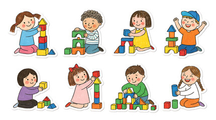 Fototapeta premium Group of diverse children drawing and painting together at colorful desks with art supplies