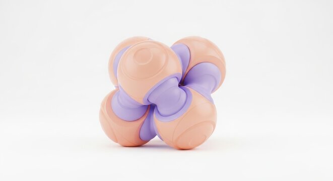 Colorful knotted fabric or textile sculpture with smooth surface
