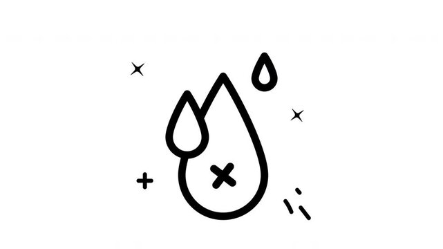 A Simple blood medical icon animation with water drop symbol is perfect for healthcare organizations, blood donation campaigns, medical websites, medical app and healthcare infographics