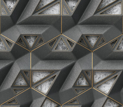 Dark industrial metal panel with geometric embossed pattern