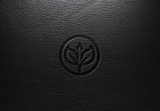 Black Leather Debossed Logo Mockup