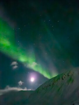starry night sky with stars  in svalbard