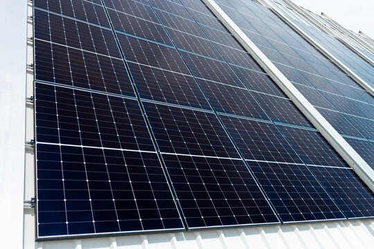 Solar panels on rooftop for renewable energy generation