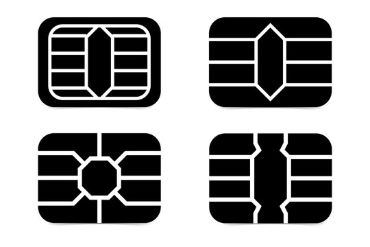 SIM card icons set for mobile technology illustration on transparent background