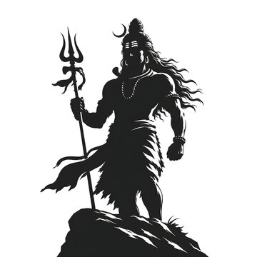 Illustration for lord Shiva sanskrit shlok - Om Tryambakam Yajamahe Sugandhim Pushtivardhanam Urvarukmiv Bandhanan Mrityor Mukshiya Mamritat calligraphy