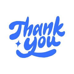 Groovy pop lettering thank you in blue © nugroho