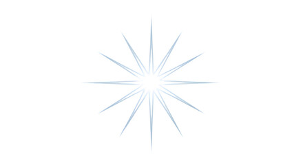 Fototapeta premium Minimalist Blue Starburst Graphic Element Isolated on a Clean Transparent Background for Creative Graphic Design Projects