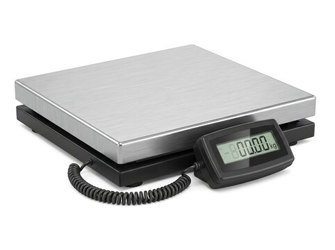Industrial Digital Platform Weighing Scale Isolated on White Background  Commercial Electronic Weight Scale