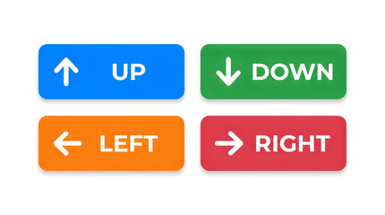 Fototapeta premium Flat directional arrow buttons up down left right