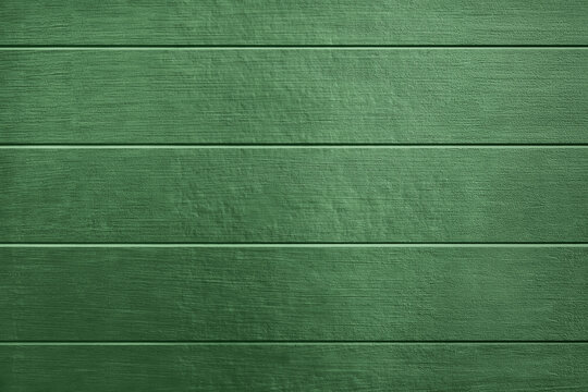 Realistic photo of painted wooden wall texture isolated background forest green color horizontal grooved panels rustic surface natural timber pattern decorative backdrop copy space
