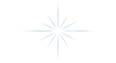 Fototapeta premium Minimalist twinkling star symbol isolated on a transparent background featuring clean lines and elegant geometric design for digital projects