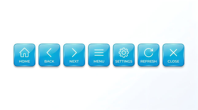 Flat ui game controller buttons set