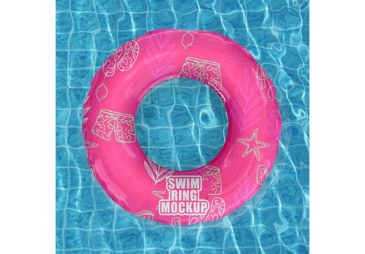 Inflatable Pool Float Ring Mockup Realistic Template for Promotional and Retail