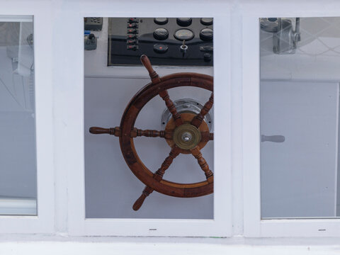 Cabin of a traditional wooden fishing boat