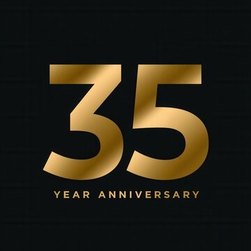 A clean and modern 35th year anniversary icon logo design template featuring bold typography, suitable for versatile business seals and branding use.