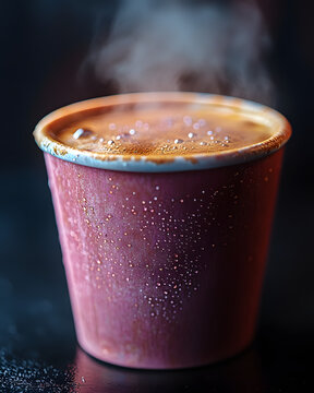 Cup of Hot Coffee on a Table with Cozy Morning Atmosphere