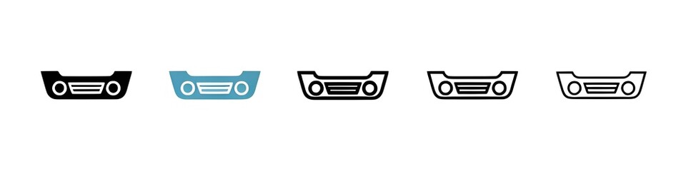 Car bumper line icon vector set. Thin line customizable illustration. Contour symbol. Vector isolated outline drawing. Editable stroke