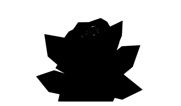 Cubism Style Low Poly Rose Flower Portrait Vector Illustration