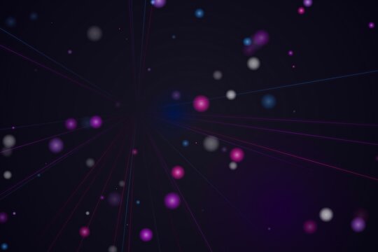Abstract glowing nodes connected with purple lines