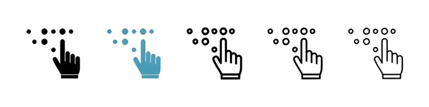 Braille icon set. blind people alphabet touch icon for UI designs. Thin line customizable illustration. Contour symbol. Vector isolated outline drawing. Editable stroke