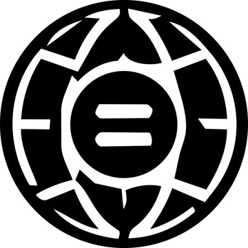 Equal pay symbol globe icon representing global gender economic equality in a bold black and white design