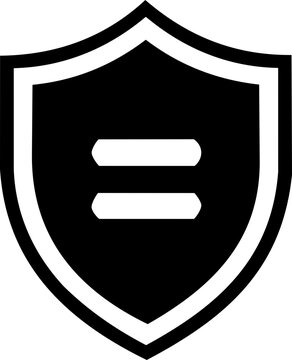 International Equal Pay Day shield icon with equals sign symbol for social justice and workplace gender equality concepts