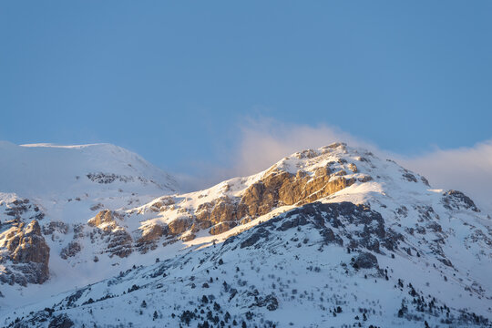 Snowcapped mountains, Ligurian Alps, Italy