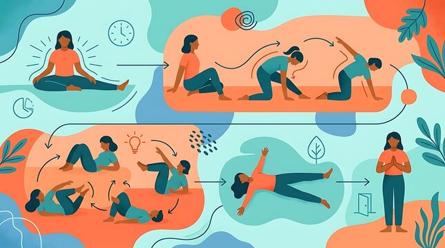Sequence of yoga poses and exercises for health and wellness
