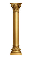 Fototapeta premium PNG Elegant golden Corinthian column isolated on white
