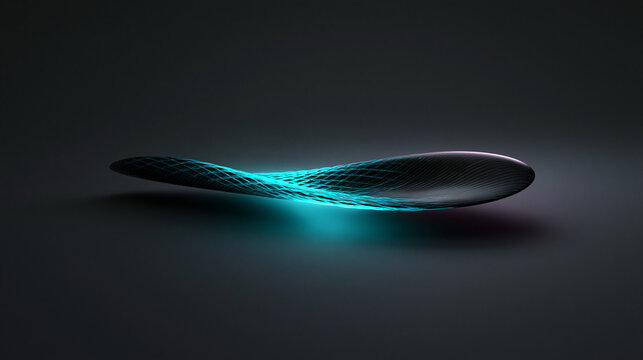 Abstract Futuristic Glowing Digital Wave Mesh on Dark Background