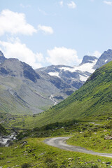 Fototapeta premium Jambach stream in Jamtal valley in Paznaun region, the Austrian Alps 