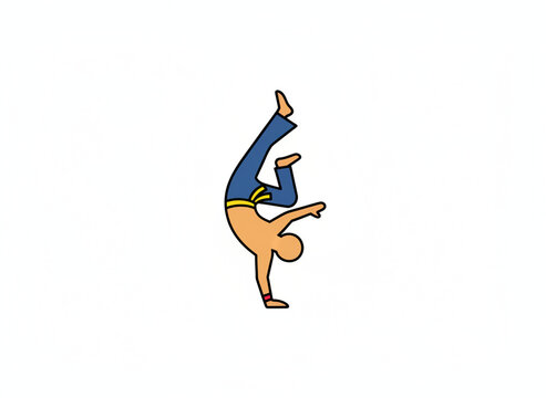 Minimalist vector capoeirista: freedom and Brazilian culture in motion.