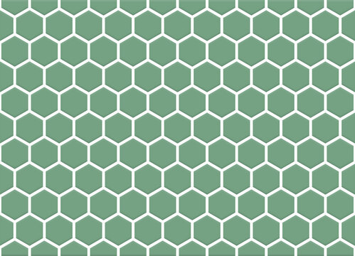 Green Hexagon Mosaic Tile Wall Texture for Modern Bathroom Interior Design