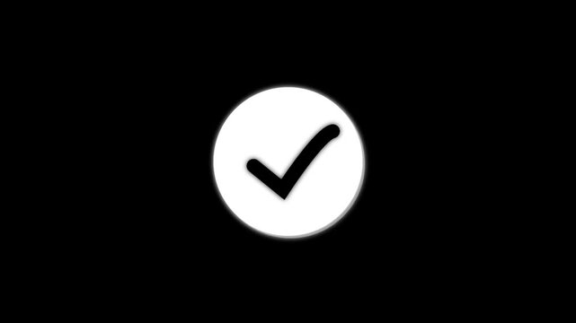 Technology check mark icon button animation.